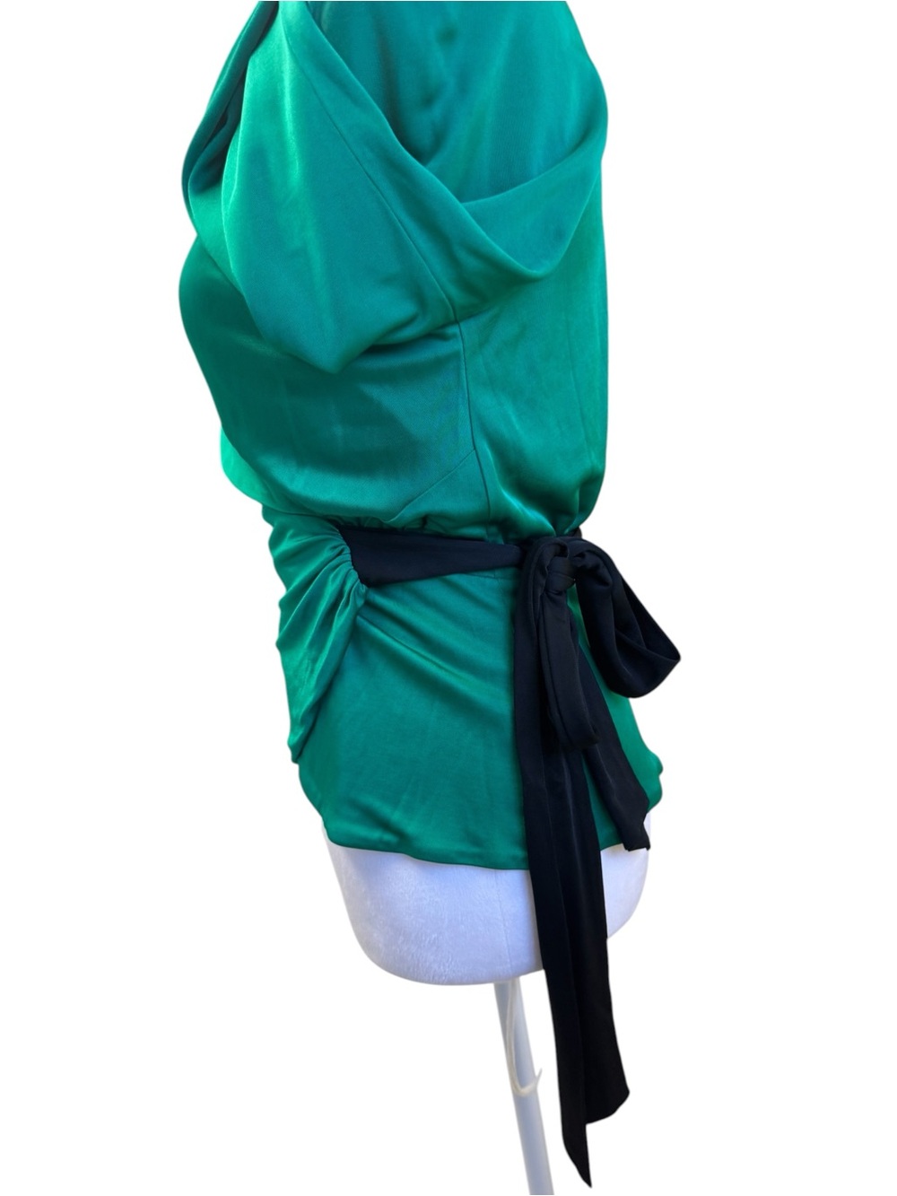 DVF Diane Von Furstenberg Venmo Emerald Green Long Sleeve Wrap US Small NWT - Picture 5 of 15